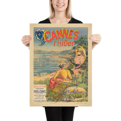 Cannes Travel Poster: L’hiver by Emmanuel Brun, 1892