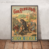 Geo. Ringler & Co. Vintage Bock Beer Poster by Henry Jerome Schile, 1886