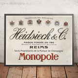 Heidsieck & Co. Monopole Vintage Champagne Poster, 1912