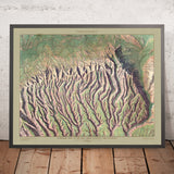 Alte Reliefkarte des Mesa-Verde-Nationalparks, 1914: Cliff Palace, Balcony House, Long House, Knife Edge, Park Point 