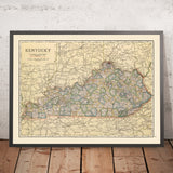 Alte Auto-Trails-Karte von Kentucky, 1920: Louisville, Lexington, Covington, Ohio River, Elektrische Linien 