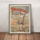 Leipzig Travel Poster: Panorama in Leipziger Krystall-Palast, 1890