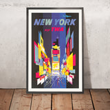 Cartel de viaje de Nueva York: Fly TWA de David Klein, 1960 