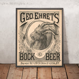 Geo. Ehret’s Hell Gate Brewery Vintage Bock Beer Poster, 1888