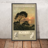 Affiche de voyage Norvège : Le pays du soleil de minuit par Thorolf Holmboe 