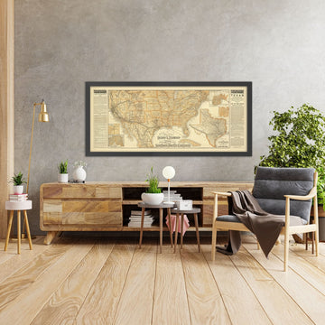 Grande mappa antica rara degli Stati Uniti dei Poole Brothers, 1893: Ferrovie, rotte di navigazione 