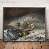 Bateaux jetant l’ancre vers les navires de guerre néerlandais par Turner, 1804 