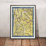 Old Map of Rocky Mountain National Park by Lindgren, 1948: Trail Ridge Rd, Estes Park, Longs Pk, Bear Lake, Grand Lake
