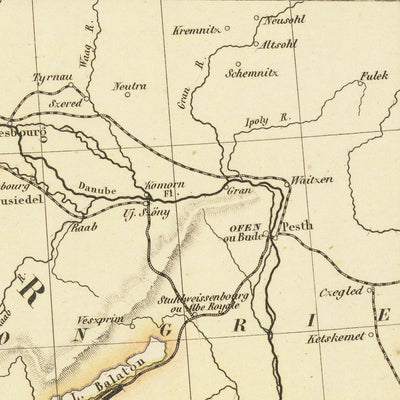 Old Map of Italy by Garnier, 1861: Unification, Rome, Milan, Venice, Alps, Po River
