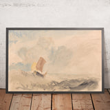 Une mer agitée avec un bateau de pêche par Turner, 1820 