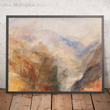 Montjovet from below St Vincent, looking down the Val d’Aosta towards Berriaz by Turner, 1836