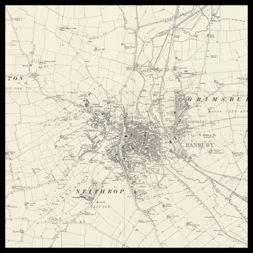 Un antiguo mapa de Ordnance Survey de Banbury