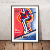 Poster di viaggio di Salt Lake City: Alta Park City Sundance di American Airlines, 1969 