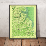 Old Map of Milton, Delaware by USGS, 1918 – Cedar Creek, Delaware Bay & Primehook Neck