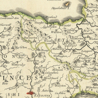 Historic County of Wessex: West Country, Hampshire & Berkshire by Sanson, 1654