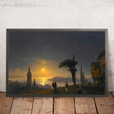 The Galata Tower by Moonlight by Ivan Konstantinovich Aivazovsky, 1845