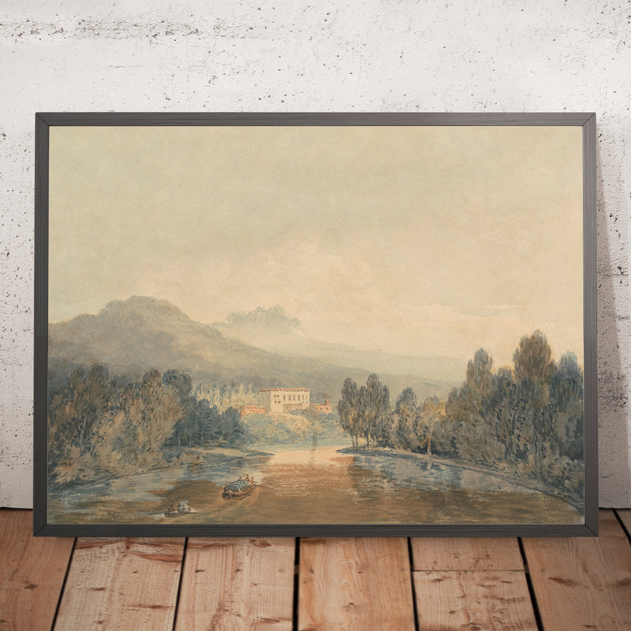 A framed image of Villa Salviati on the Arno by Turner, 1796