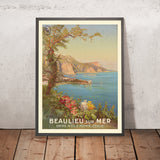Poster di viaggio Beaulieu-sur-Mer, Nizza e Monaco di Pierre Comba, 1920 