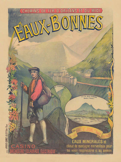 Eaux-Bonnes Travel Poster by Imp. Camis, 1892