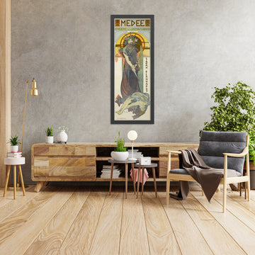 A framed image of Médée by Alphonse Mucha, 1898