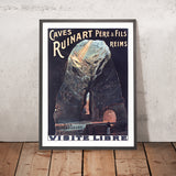 Poster di viaggio di Reims: Caves Ruinart Père et Fils di Louis Tauzin, 1914 