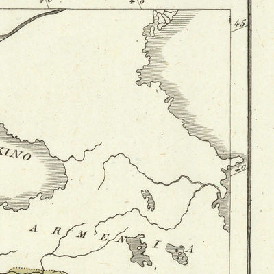 Mapa antiguo de las Cruzadas de Marmocchi, 1838: rutas, Jerusalén, Antioquía, Constantinopla, Hungría