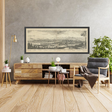 Old Birdseye Map of Florence by Boisseau, 1648: Cathedral, Baptistery, Medici Palace, Arno River, City Walls