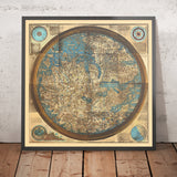 Rara Vecchia Mappa Mundi di Fra Mauro, 1450: La Migliore Mappa del Mondo Geocentrica Medievale 
