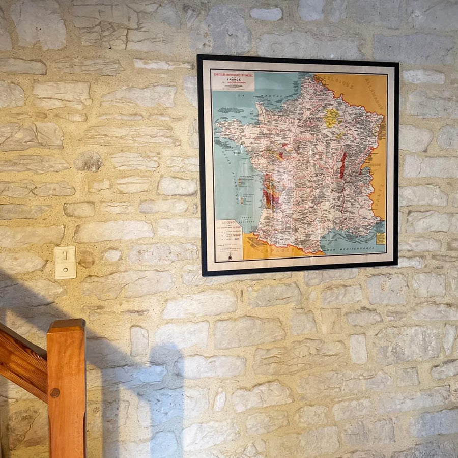 Alte gastronomische Karte von Frankreich im Jahr 1932 von Alain Bourguignon - Französisches Essen, Michelin, Champagner, Bordeaux, Butter, Käse usw. 