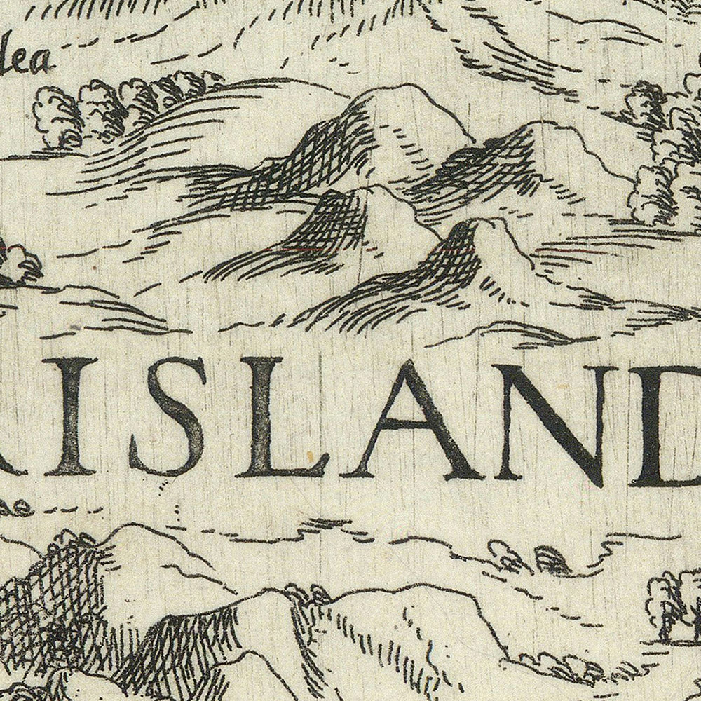 Alte Karte von Friesland von Bertelli, 1560: Andoforte, Alanto, Meerestiere, Berge, Ackerland