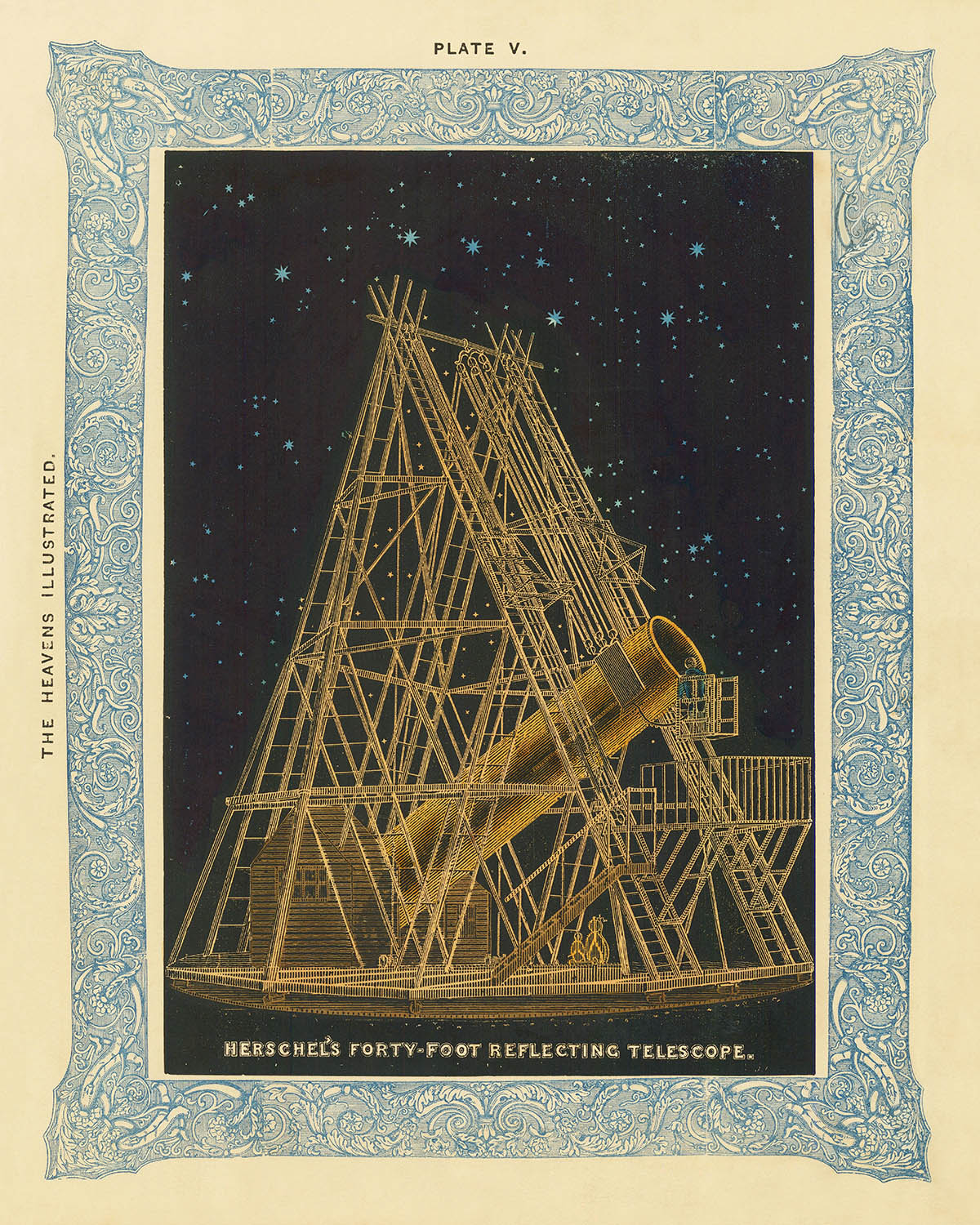 Telescopio reflector de cuarenta pies de Herschel, de Duncan Bradford, 1837