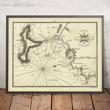 Mappa antica di Ibiza di Heather, 1802: Città di Ibiza, St. Hiliare, Porto di Yvica, Fromenterra, Isole Baleari 