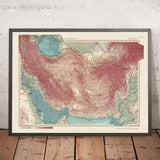 Mappa antica dell'Iran e dell'Afghanistan, 1967: Mare Caspio, Golfo Persico, Pakistan occidentale 