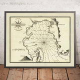 Antiguo Mapa Náutico del Golfo de Alexandretta, Turquía por Heather, 1802: Iskenderun, Scandaroon, Antioquía, Río Ceyhan 
