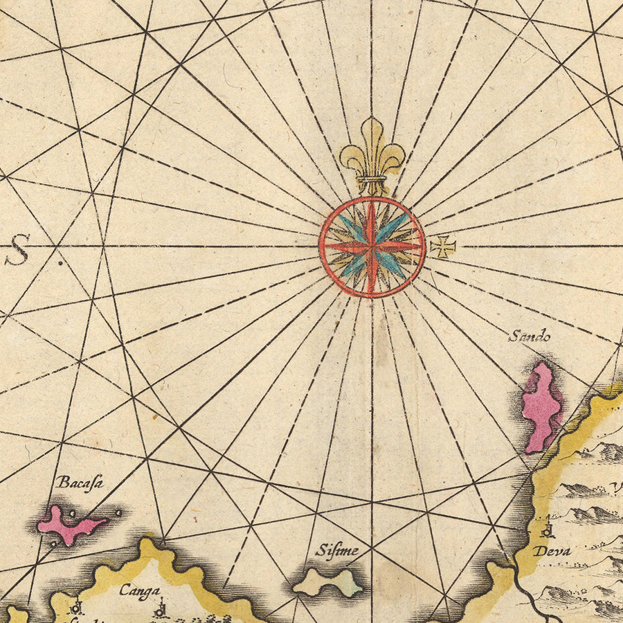 Ancienne carte du Japon et de la Corée par Visscher, 1690 : Tokyo, Osaka, Sapporo, Pyongyang, Mont Fuji