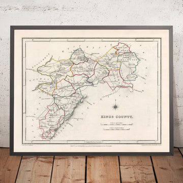 Mapa antiguo del condado de Offaly (King&