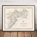 Old Map of County Offaly (King's) by Samuel Lewis, 1844: Tullamore, Birr, Banagher, Clara, Edenderry