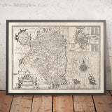 Alte Karte von Leinster, Irland im Jahr 1611 von John Speed - County Dublin, Kilkenny, Meath, Drogheda 