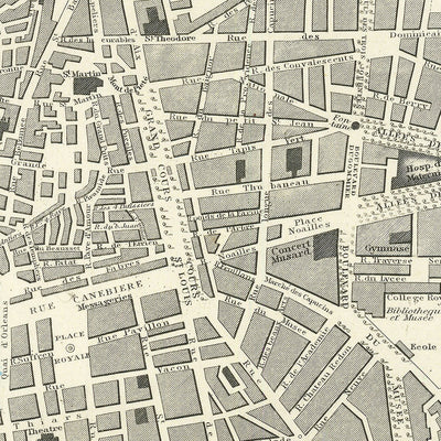 Old Map of Marseille, 1870: Vieux-Port, Fort Saint-Jean, Fort Saint-Nicolas, Palais Longchamp, Parc Borély