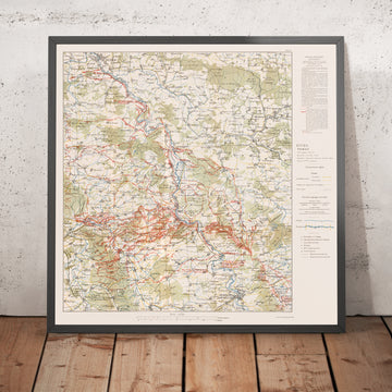 Alte Militärkarte der Meuse-Argonne-Offensive im Ersten Weltkrieg von Pershing, 1918: Verdun, Montfaucon, Sedan, Romagne, Cunel 