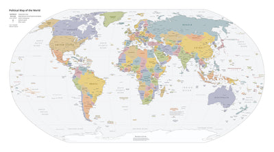 Límites políticos del mapa del Viejo Mundo, 2023: CIA, proyección Robinson, capitales y ciudades principales