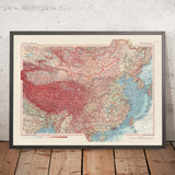 Old Map of Mongolia and China, 1967: Korea, Taiwan, Detailed Political and Physical Atlas
