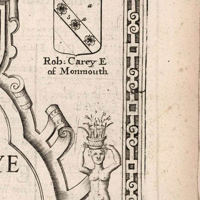 Old Map of Monmouthshire by Speed, 1610: Monmouth, Abergavenny, Chepstow, Newport, Usk