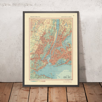 Alte Karte von New York City, 1967: Manhattan, Brooklyn, Die Bronx, Newark, Jersey City 