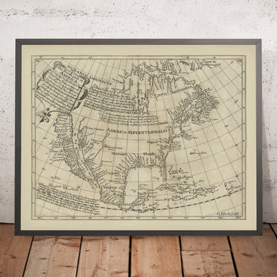 Rare Old Map of North America by Briggs, 1625: Cape Cod, Hudson Bay, Jamestown, California Island, San Diego