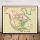 Old Map of Louisiana Purchase in North America by Cary, 1806: Incomplete Alaska & Canada Coastline