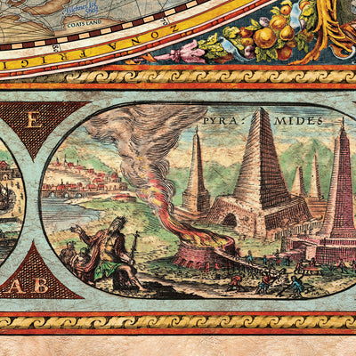 Orbis Terrarum Modern Ancient World Atlas by Ray&Co, 2025: Hemispherical Map, Roman Gods, Ancient Wonders