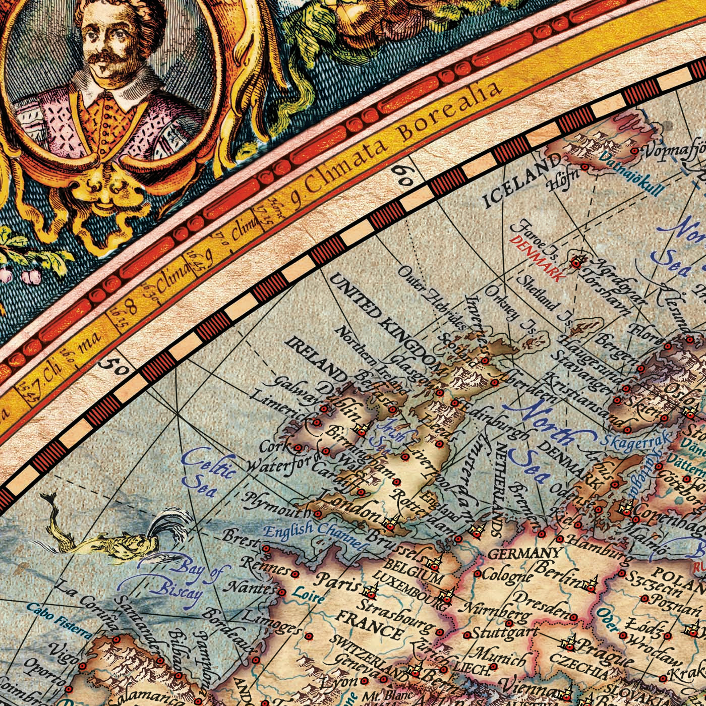 Orbis Terrarum Modern Ancient World Atlas by Ray&Co, 2025: Hemispherical Map, Roman Gods, Ancient Wonders