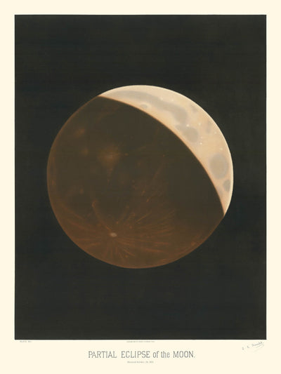 Partial Eclipse of the Moon by Etienne Leopold Trouvelot, 1882