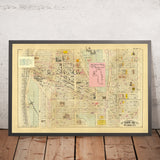 Alte Karte von Harlem, NYC von Bromley, 1879: Riverside Park, Kloster, Broadway, Eisenbahnen, Amsterdam Ave 